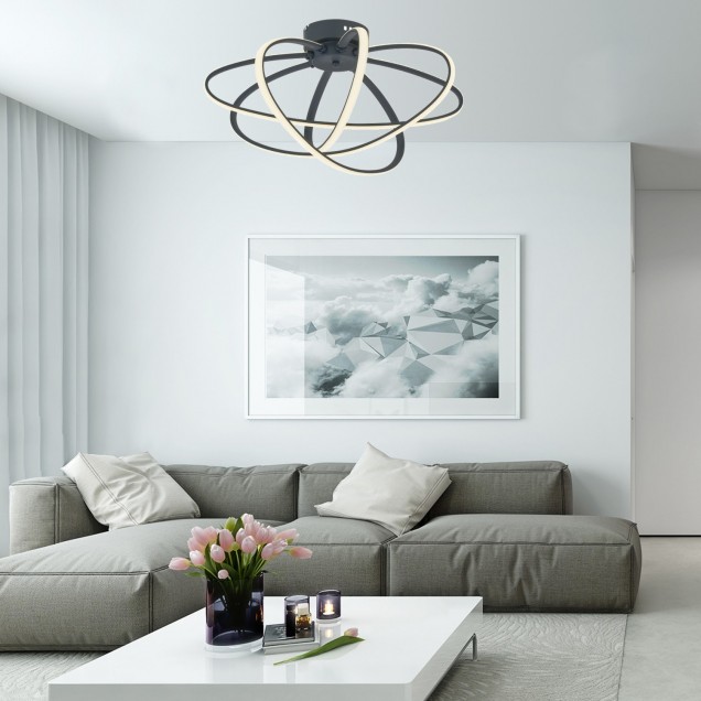 Designerski czarna lampa sufitowa AVONNI AR-4357-4GR salon, sypialnia, jadalnia - 2
