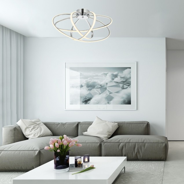 Designerski srebrna lampa sufitowa AVONNI AR-4357-4K salon, sypialnia, jadalnia - 2