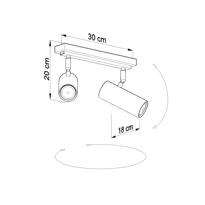 Plafon DIREZIONE 2 Czarny