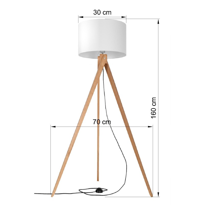 Lampa stojąca LEGNO 2 naturalne drewno