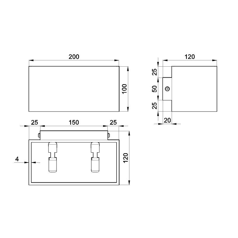 Kinkiet QUAD MAXI szary