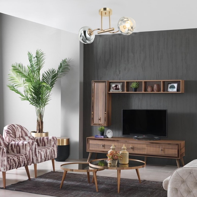 Elegancka złota lampa sufitowa FORMA 80734-01-C02-FG salon sypialnia jadalnia hotel LUCEA