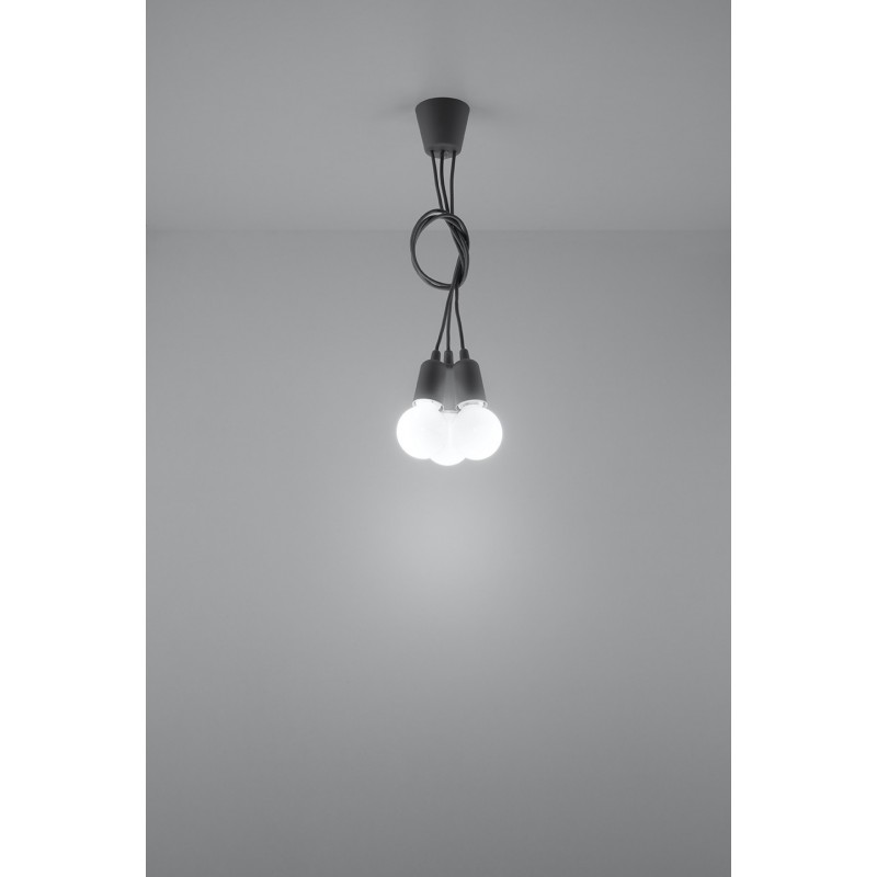 Lampa wisząca DIEGO 3 szara