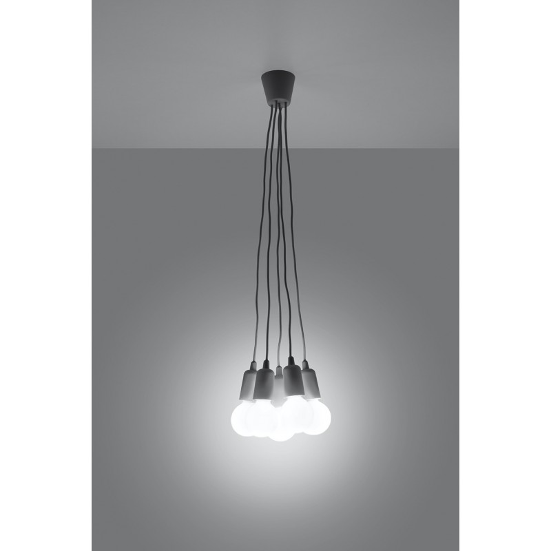 Lampa wisząca DIEGO 5 szara