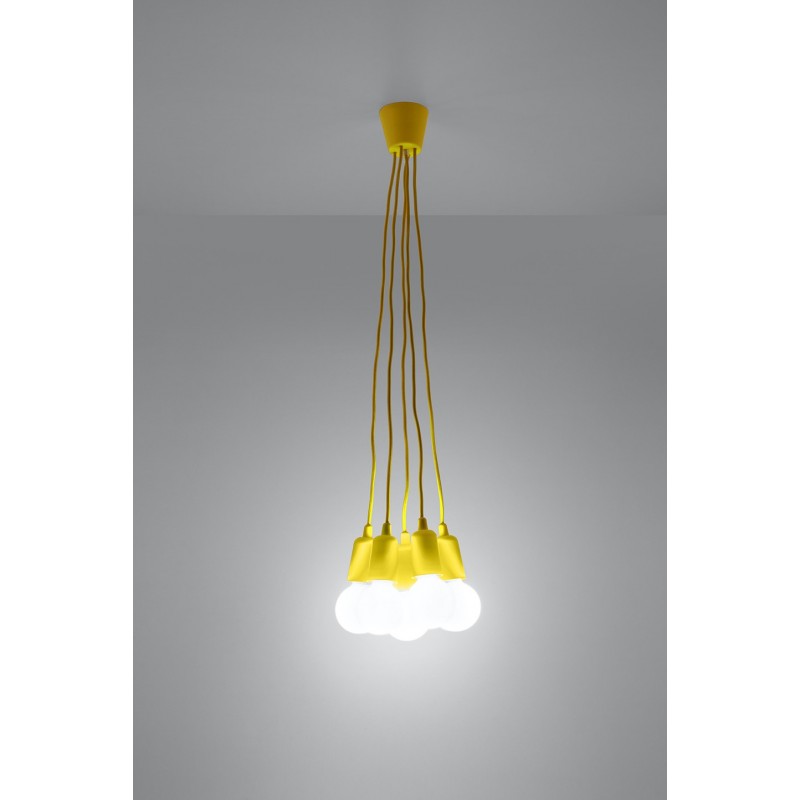 Lampa wisząca DIEGO 5 żółta