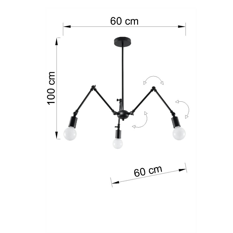 Żyrandol STARK 3 czarny