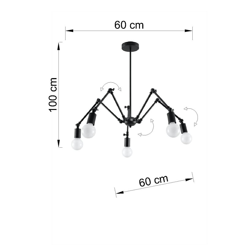 Żyrandol STARK 5 czarny