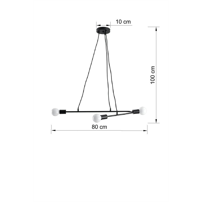 Lampa wisząca ASTRAL 3 czarna