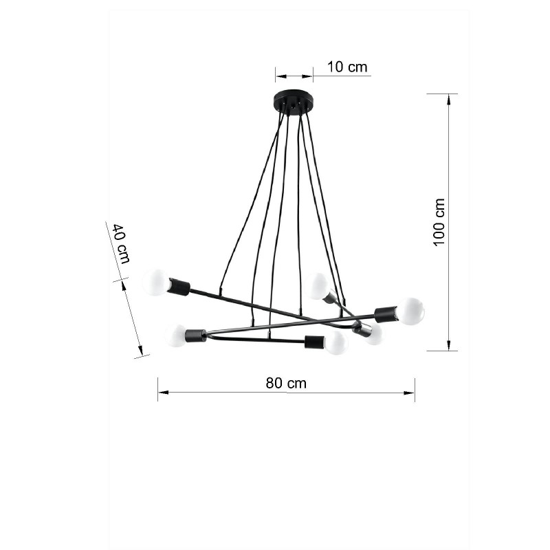 Lampa wisząca ASTRAL 6 czarna