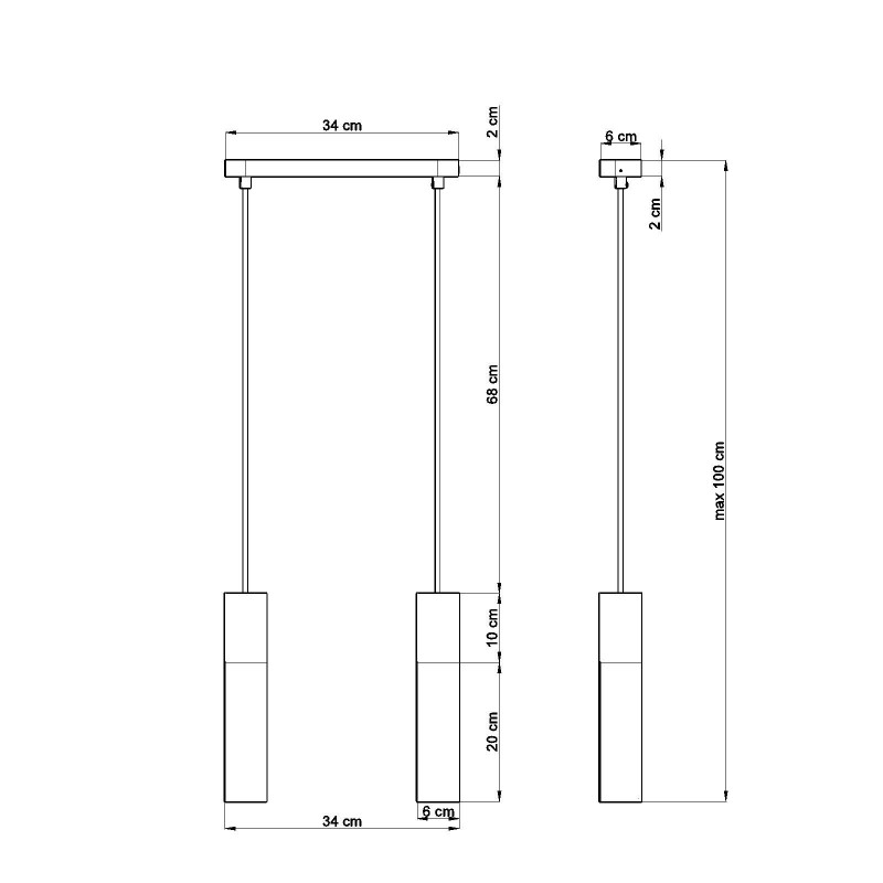 Lampa wisząca BORGIO 2 biały