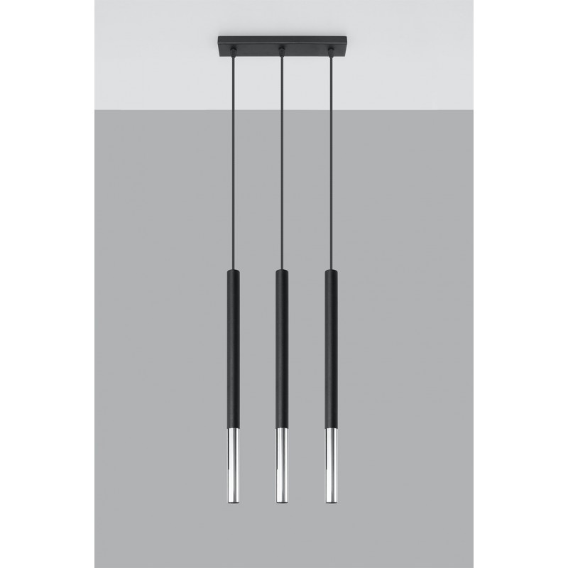 Lampa wisząca MOZAICA 3L czarny/chrom