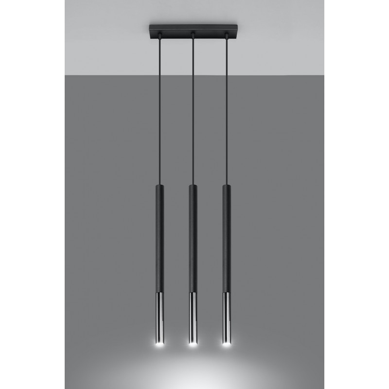 Lampa wisząca MOZAICA 3L czarny/chrom