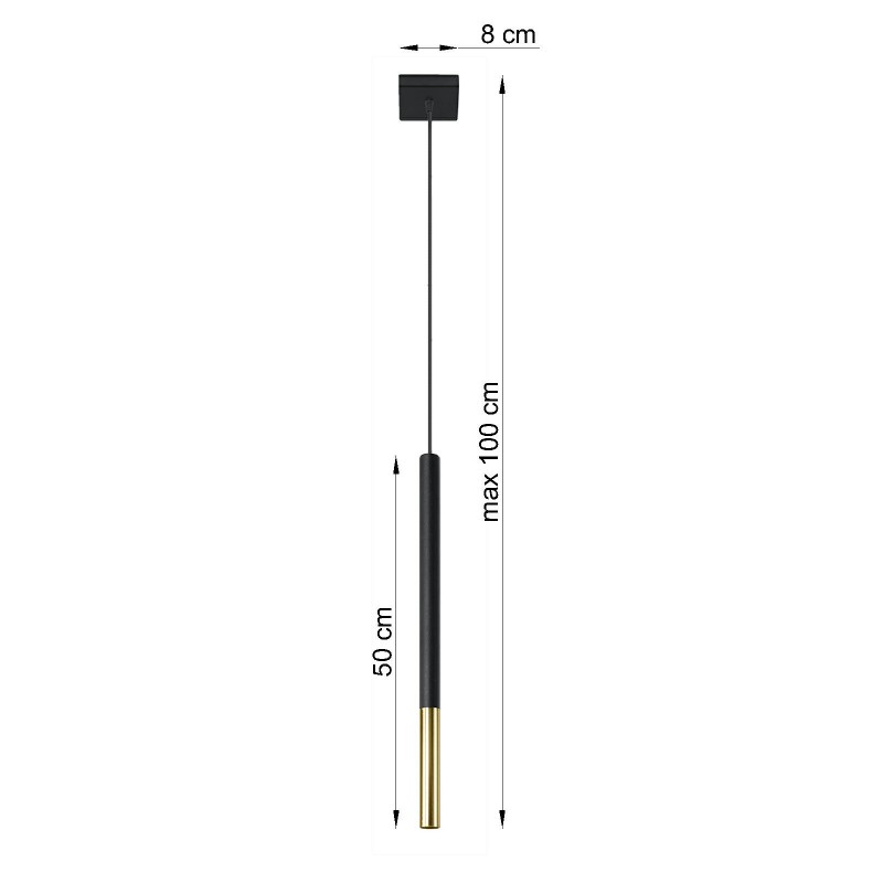Lampa wisząca MOZAICA 1 czarny/złoto