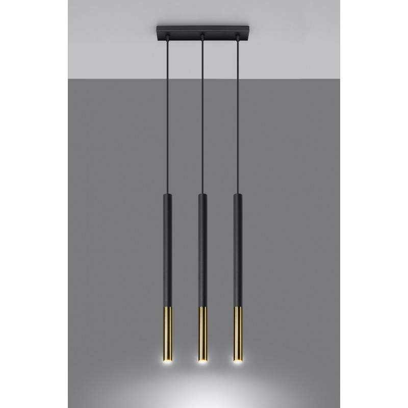 Lampa wisząca MOZAICA 3L czarny/złoto