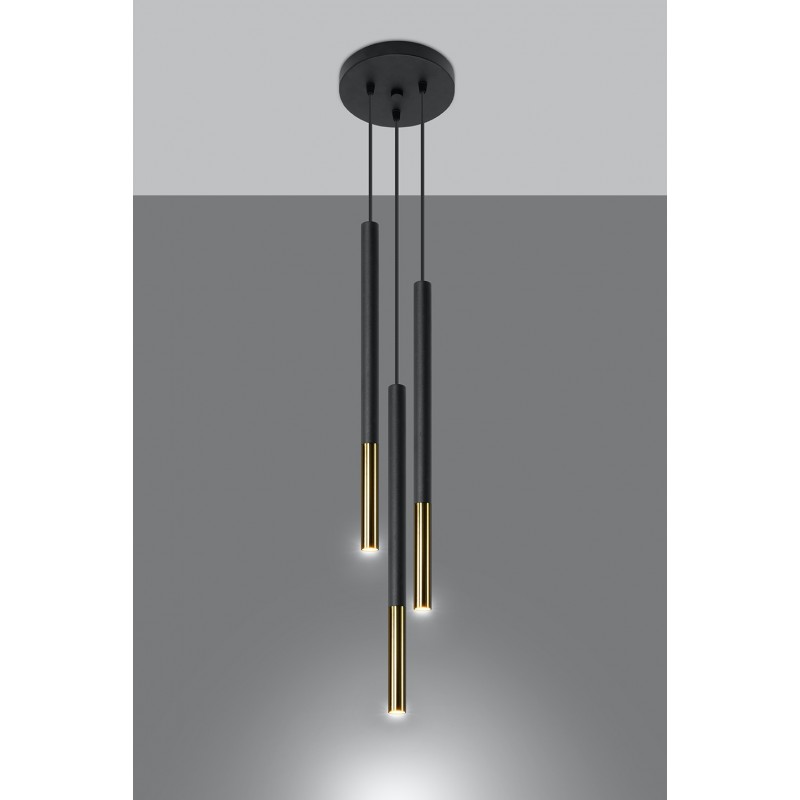 Lampa wisząca MOZAICA 3P czarny/złoto