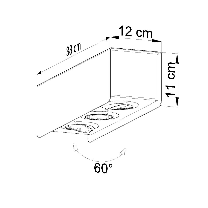 Plafon STEREO 3 Czarny