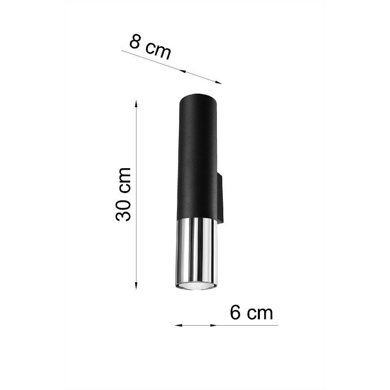 Kinkiet LOOPEZ czarny/chrom