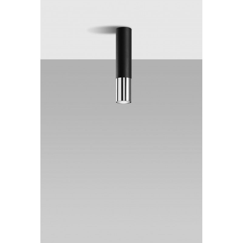 Plafon LOOPEZ czarny/chrom