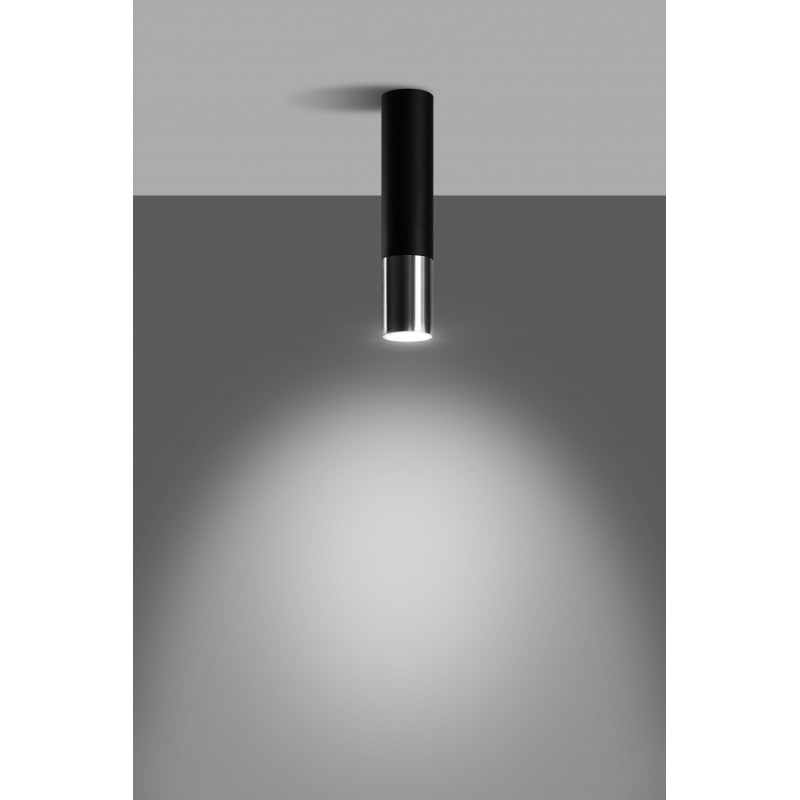 Plafon LOOPEZ czarny/chrom