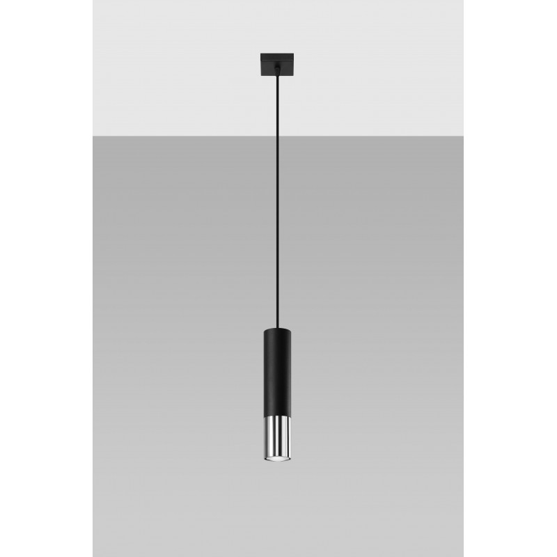 Lampa wisząca LOOPEZ 1 czarny/chrom