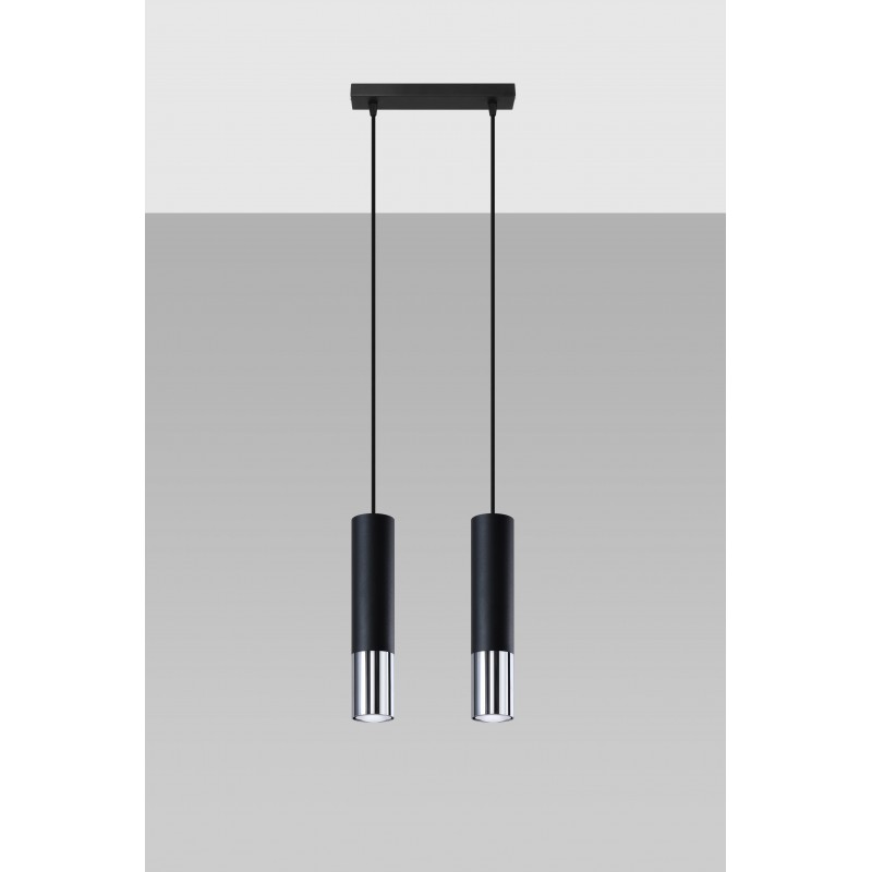 Lampa wisząca LOOPEZ 2 czarny/chrom