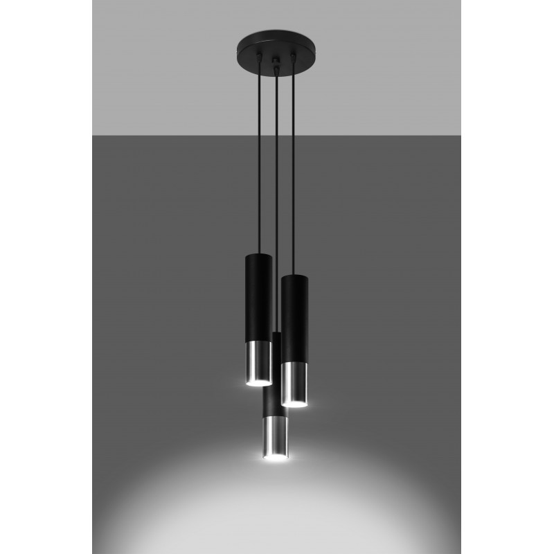 Lampa wisząca LOOPEZ 3P czarny/chrom