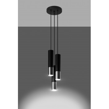 Lampa wisząca LOOPEZ 3P czarny/chrom