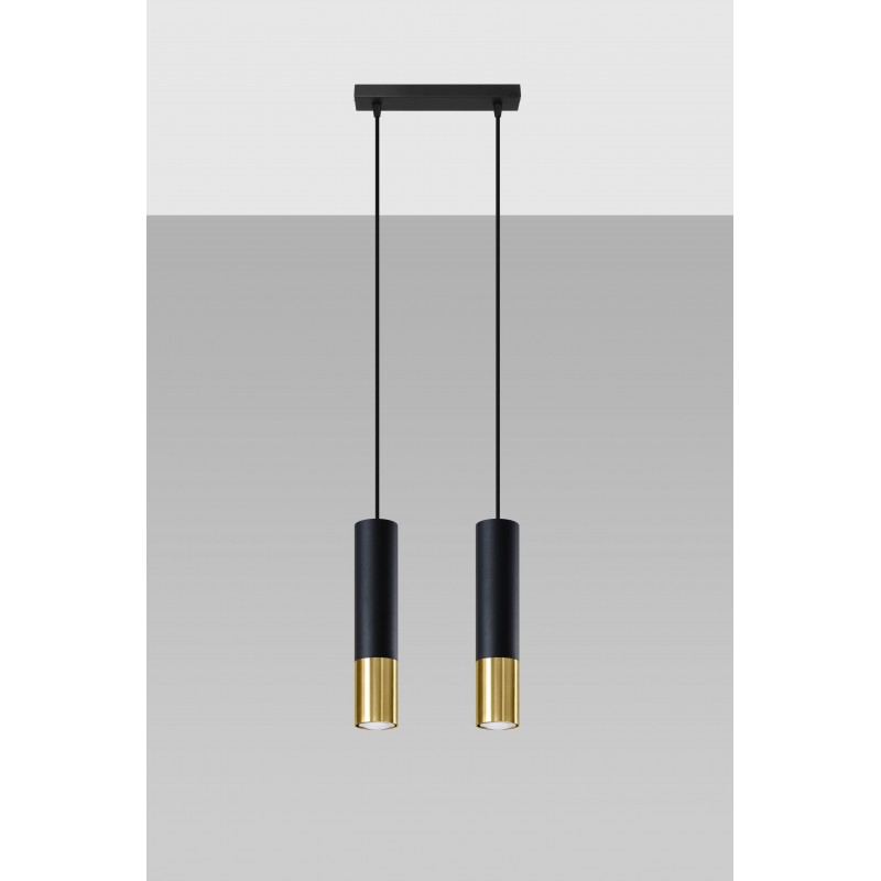 Lampa wisząca LOOPEZ 2 czarny/złoty