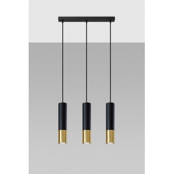 Lampa wisząca LOOPEZ 3L czarny/złoty