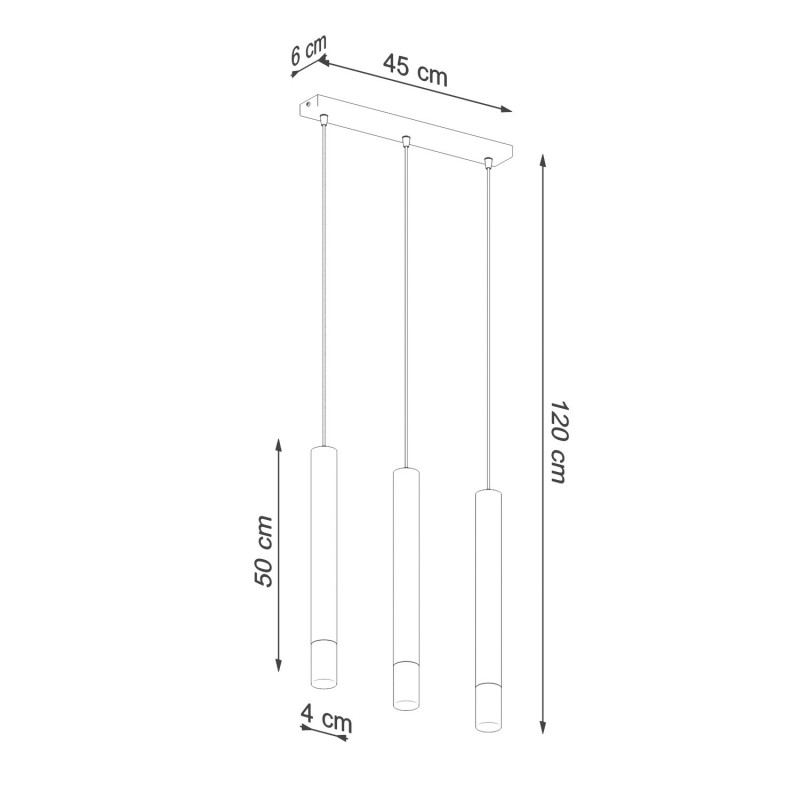 Lampa wisząca WEZYR 3 czarna