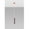 Lampa Wisząca ZANE 1 szara