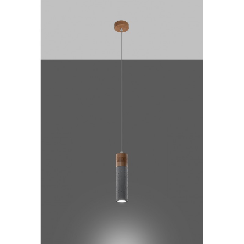 Lampa Wisząca ZANE 1 szara