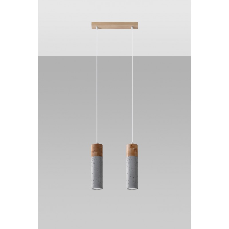 Lampa Wisząca ZANE 2 szara