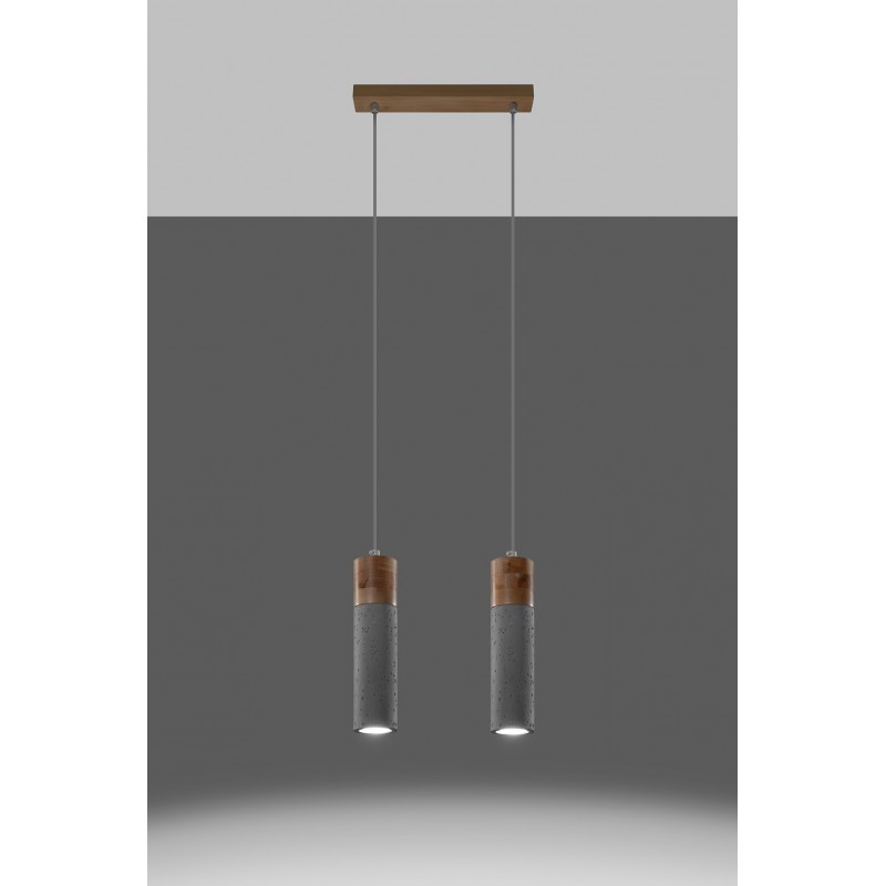 Lampa Wisząca ZANE 2 szara