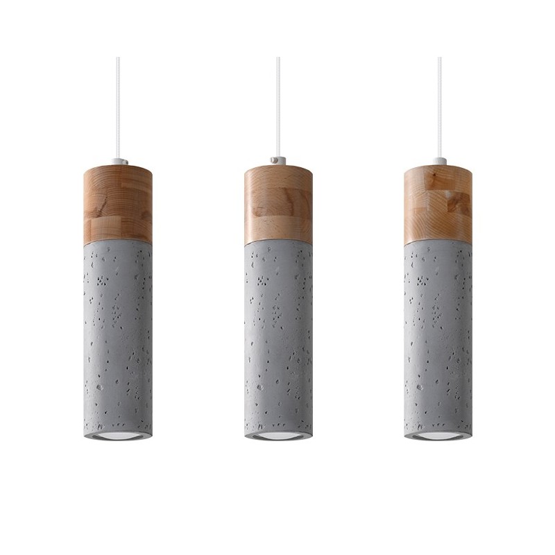 Lampa Wisząca ZANE 3 szara