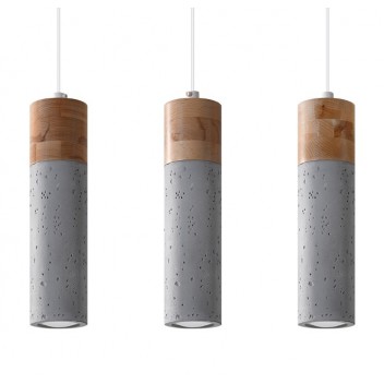Lampa Wisząca ZANE 3 szara