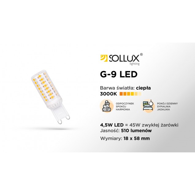 Żarówka LED G9 3000K 4,5W 510lm [WOJ+14436] - 1