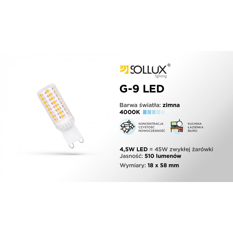 Żarówka LED G9 4000K 4,5W 530lm [WOJ+14437]