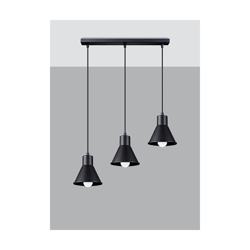 Lampa wisząca TALEJA 3 czarna [E27]