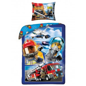 Pościel bawełna 140x200+1p70x90 Lego City Policja