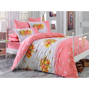 Pościel bawełniana ALVIS salmon 200x220 Hobby