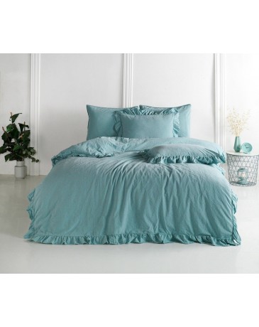 Pościel bawełniana MINERAL BLUE/200x220(P) STONEWASHED