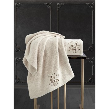 Ręcznik bawełniany frotte VIOLA/1358/cappuccino 50x90+70x140 kpl.