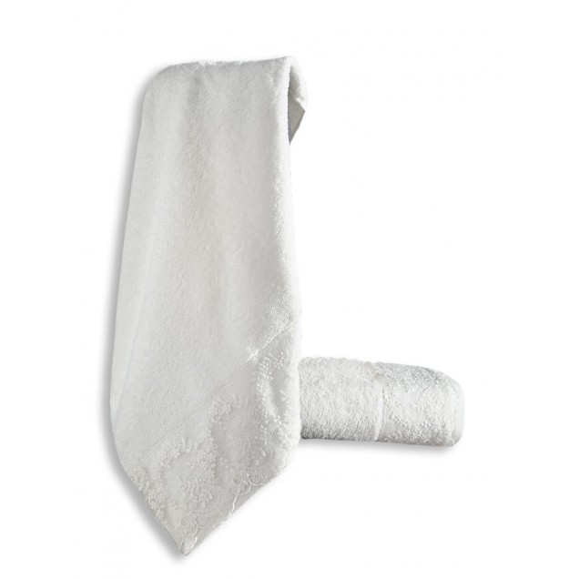 Ręcznik bawełniany frotte ELINDA/1826/cream 50x90+70x140 kpl. - 1