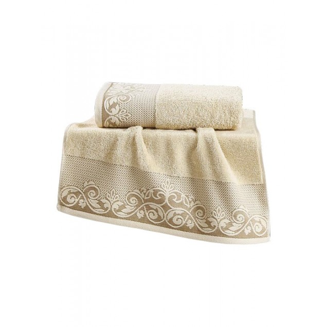 Ręcznik bawełniany frotte BEYZA/2410/beige 50x90+70x140 kpl. - 1
