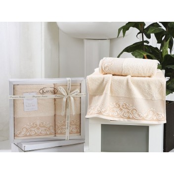 Ręcznik bawełniany frotte BEYZA/2410/light salmon 50x90+70x140 kpl.