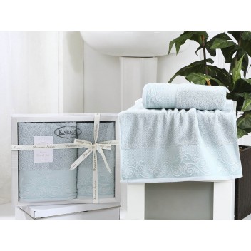 Ręcznik bawełniany frotte BEYZA/2410/petrol 50x90+70x140 kpl.