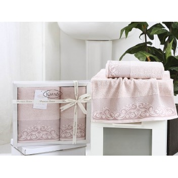 Ręcznik bawełniany frotte BEYZA/2410/powder 50x90+70x140 kpl.