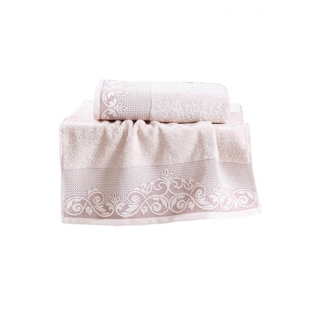 Ręcznik bawełniany frotte BEYZA/2410/powder 50x90+70x140 kpl. - 1
