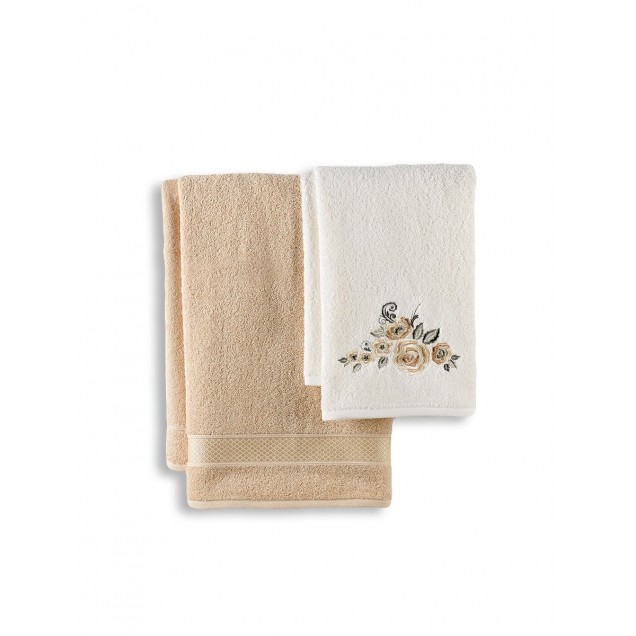 Ręcznik bawełniany frotte ELVIN/3310/beige 50x90+70x140 kpl. - 1